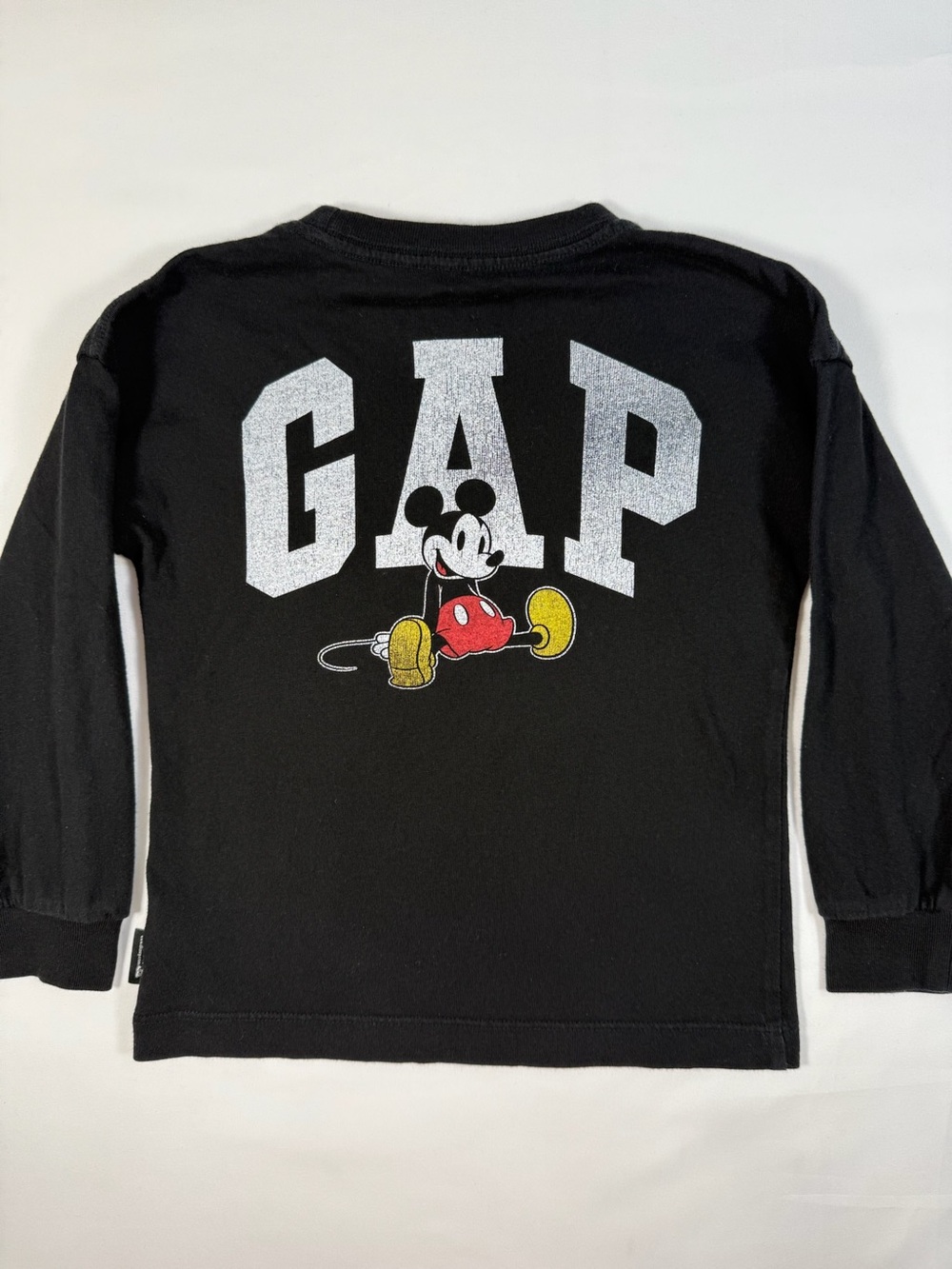 GAP x DISNEY Mickey Mouse Graphic Long Sleeve‎ Tee Black Unisex 4 Streetwear